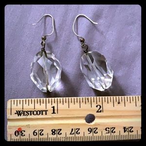 Heavy crystal earrings 1 inch size